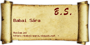 Babai Sára névjegykártya
